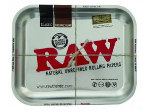 Raw Metal Rolling Tray Large