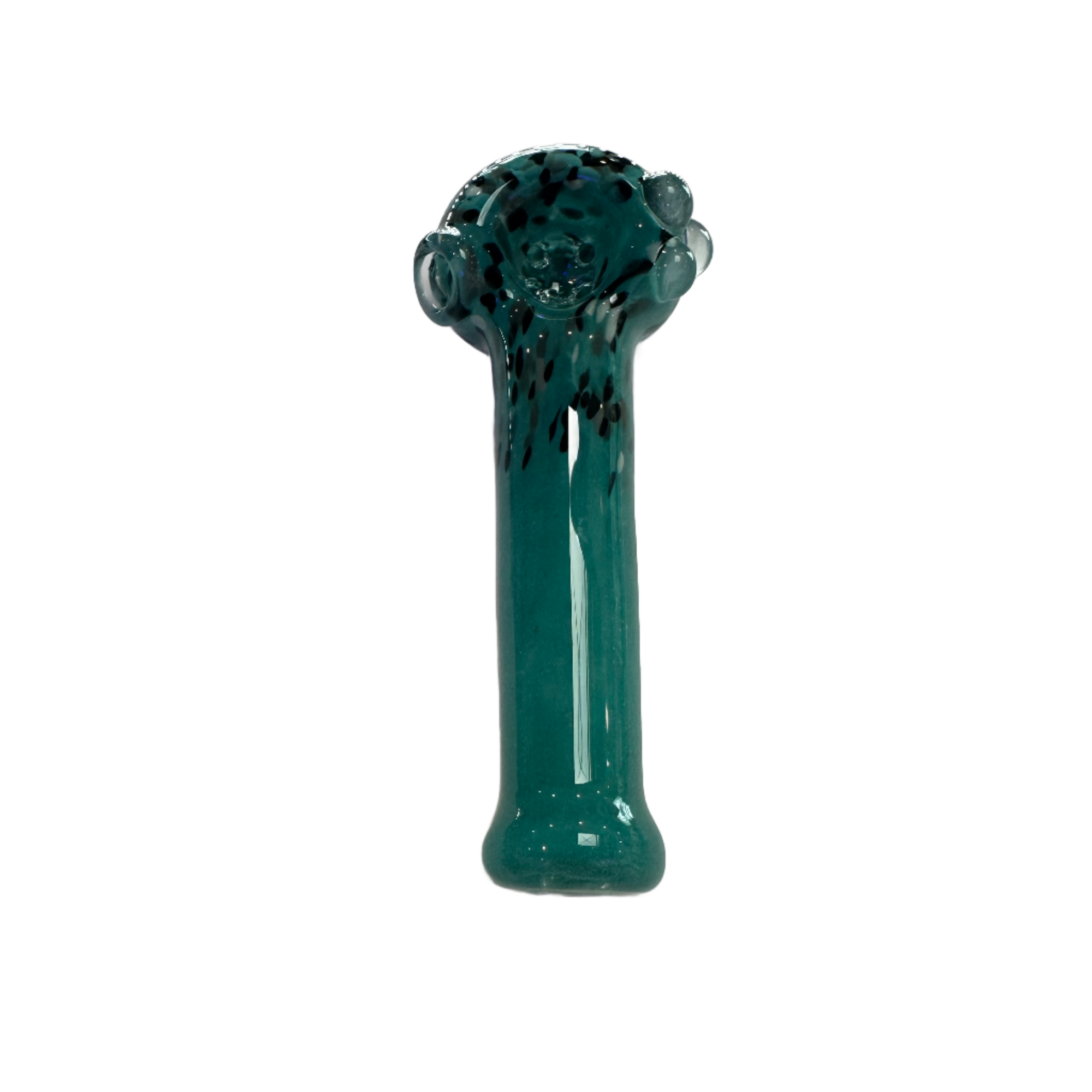 Sarah Marblesbee 4 Hole Large Spoon - Teal w/ Black Dots