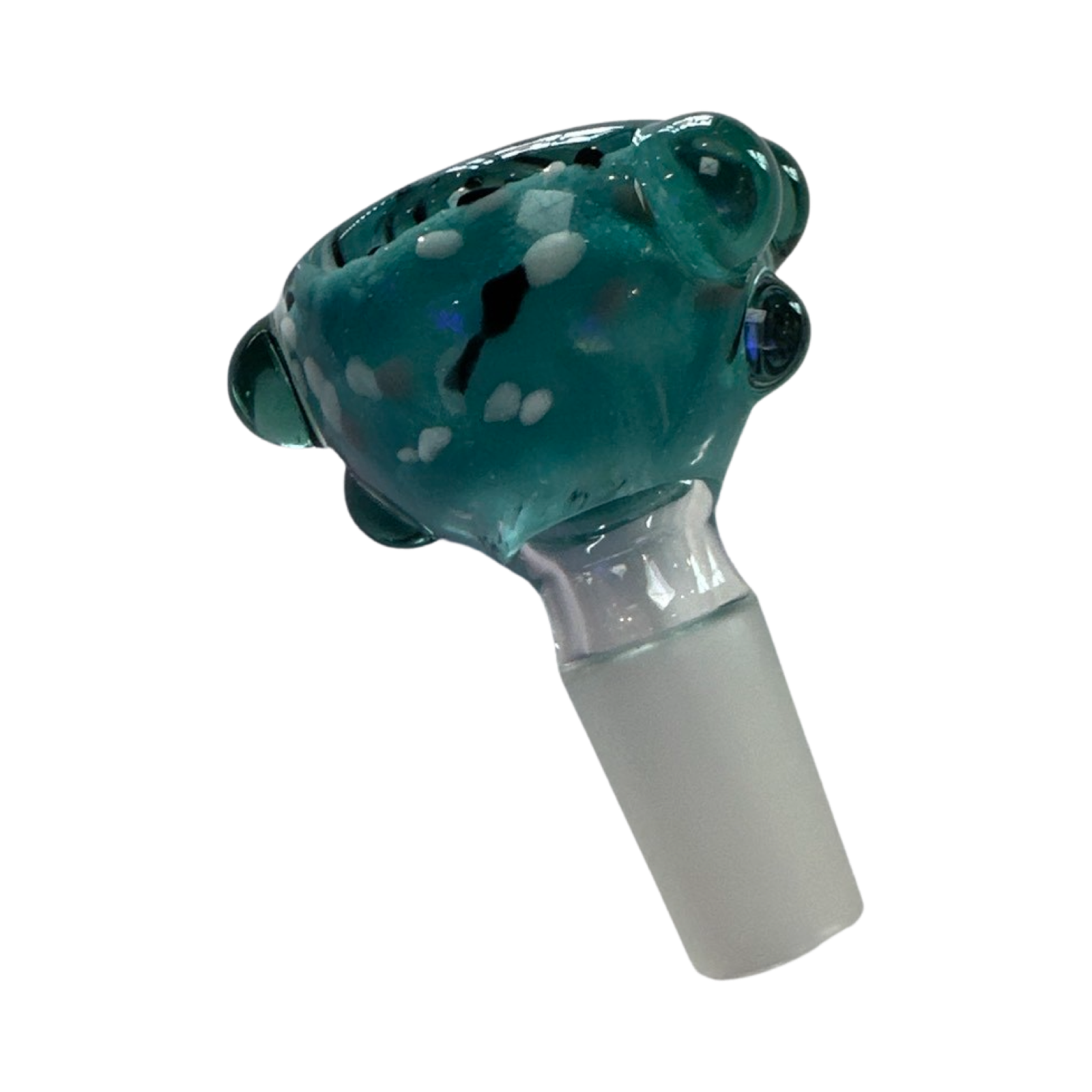 Sarah Marblesbee 4 Hole Slide 14mm - Teal w/ Black Dots