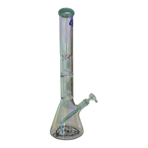 18" Green Bear 7mm Double UFO Beaker