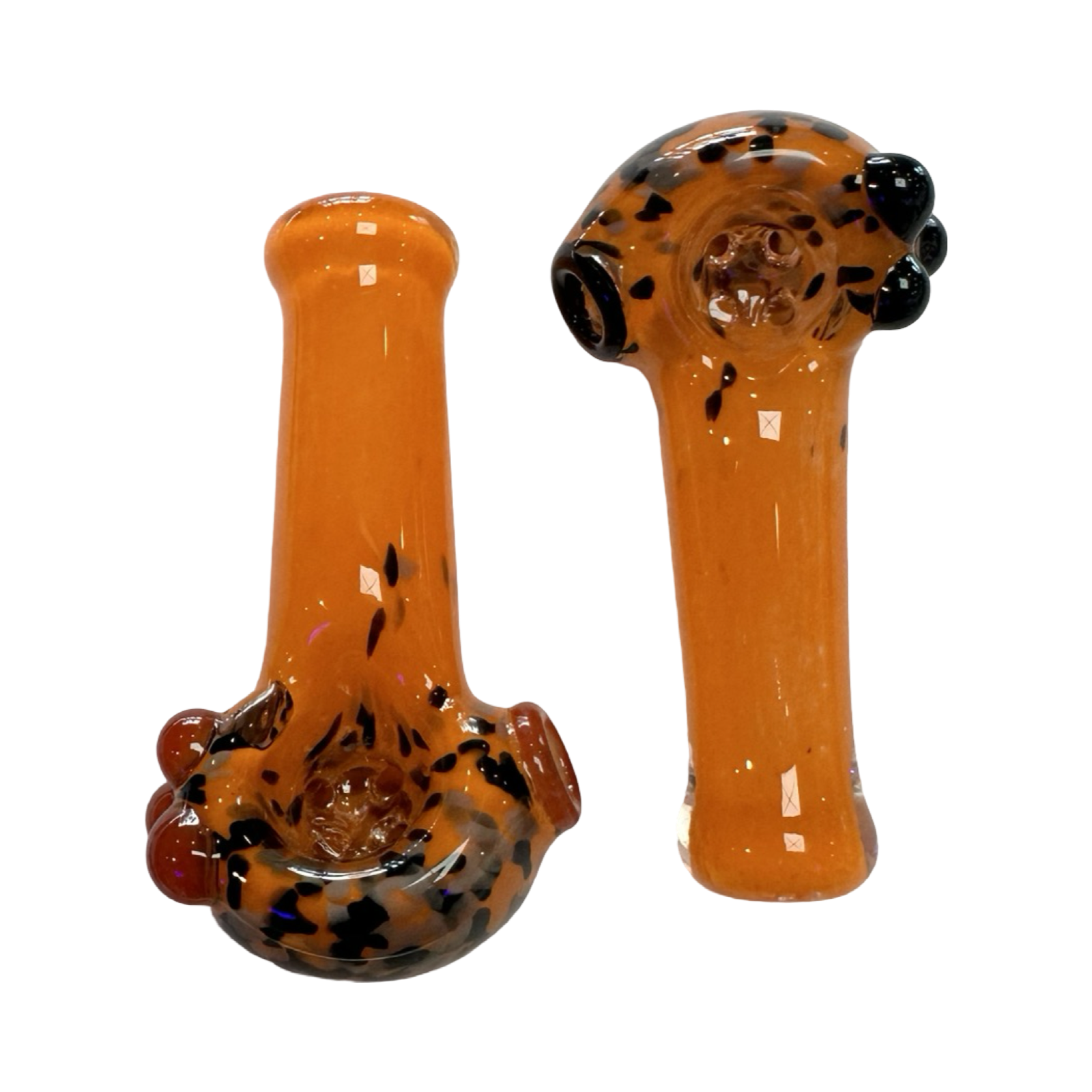 Sarah Marblesbee 4 Hole Mini Spoon - Orange w/ Black Dots