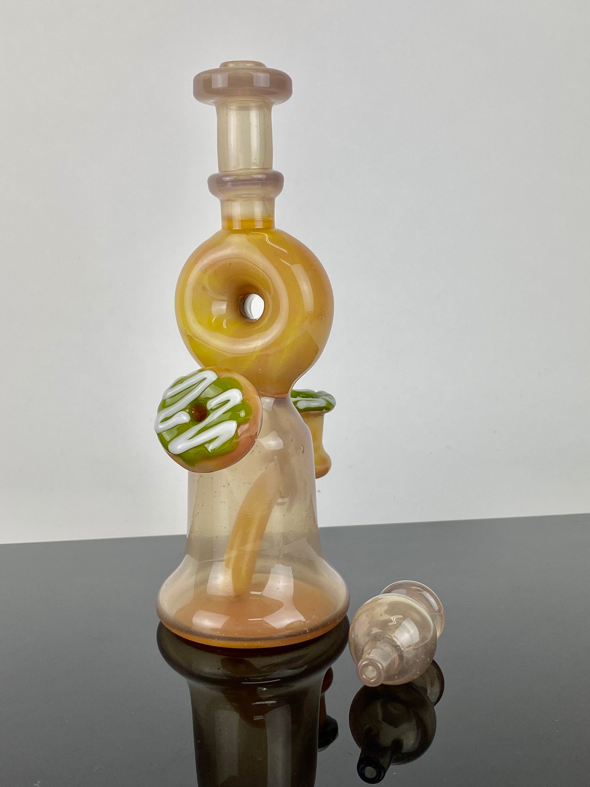 KGB Glass Bellbottom Donut Rig Veggie Hulk cfl