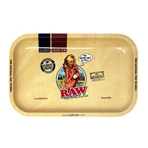 Raw Metal Rolling Tray Small