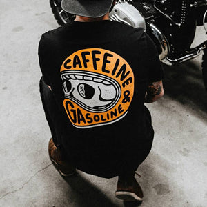 Caffeine & Gasoline Skull T-Shirt - Black / X-Large