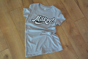 Milked Classic Logo Ladies T-Shirt - Black & White / X-Large