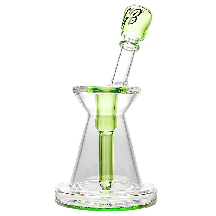 Green Bear Hour Glass Bubbler - Smoke