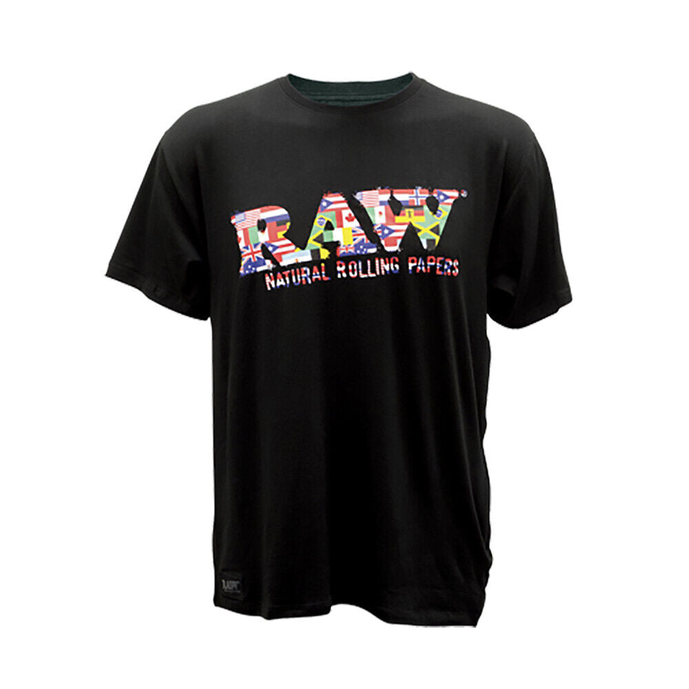 RAW T-Shirt W/ Stash Pocket - Black W/ Flag Logo