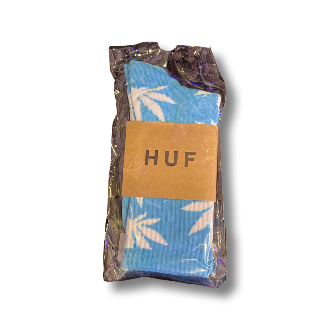 Cannabis Leaf Printed Socks - Blue/White