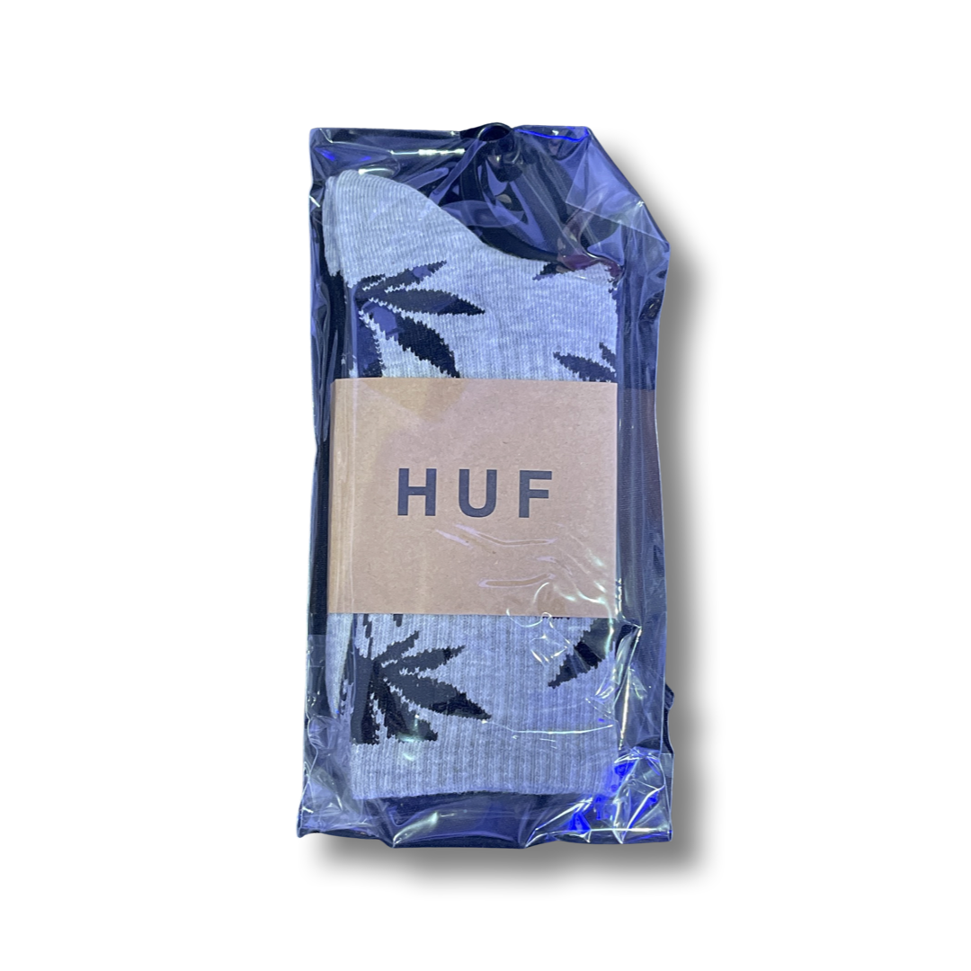 Cannabis Leaf Printed Socks - Gray/Black