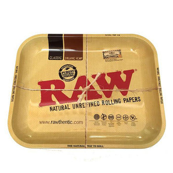 Raw Metal Rolling Tray Large