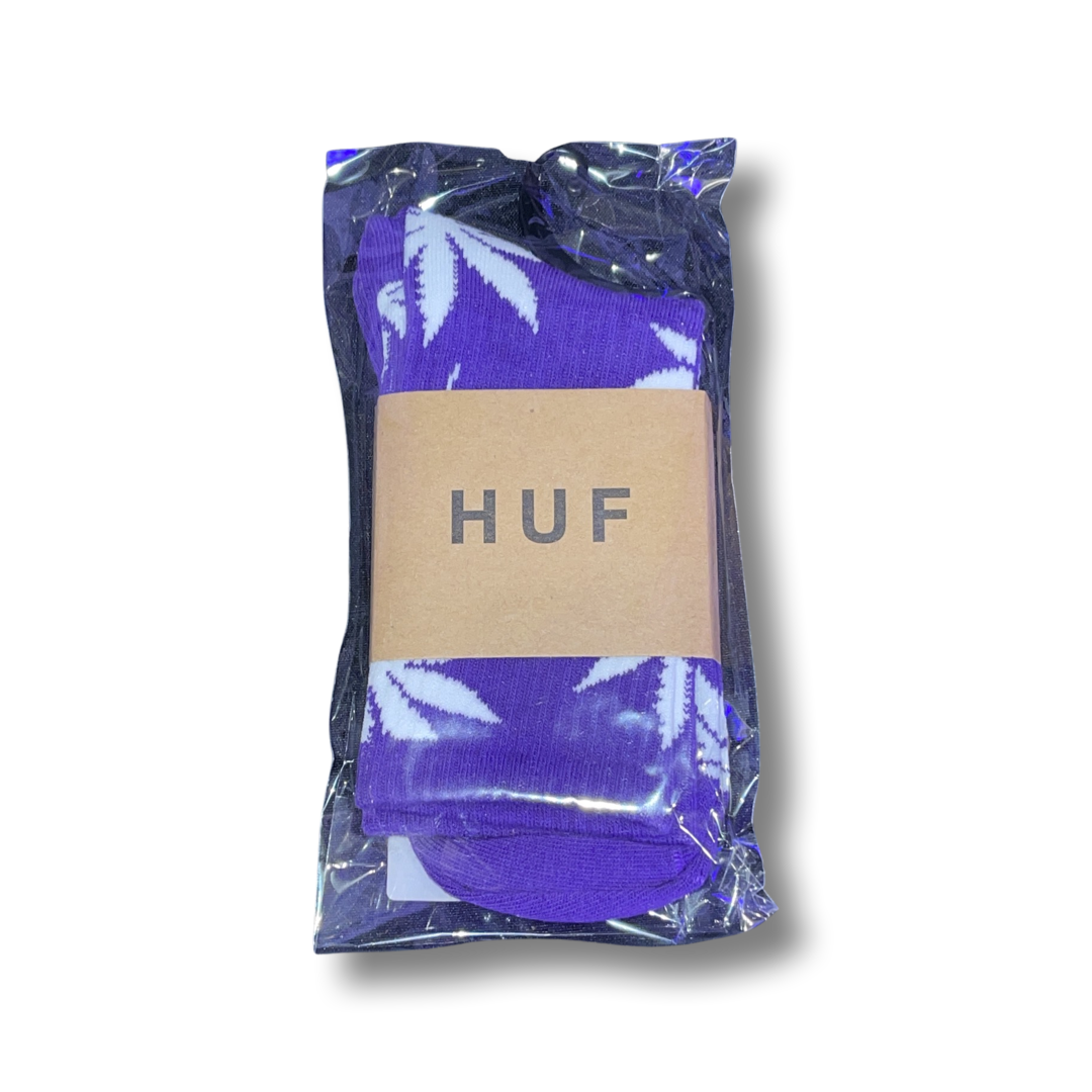 Cannabis Leaf Printed Socks - Blue/White