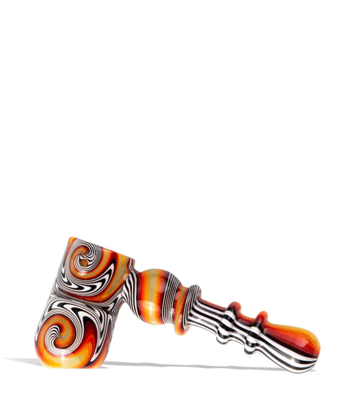 STOKES 5 INCH GLASS BUBBLER HAND PIPE - Dragon Fire