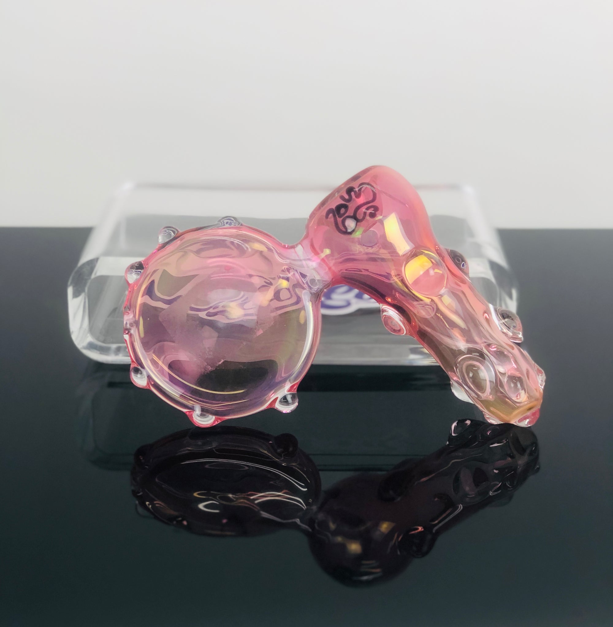 603 Glass Flat Pipe - Pink