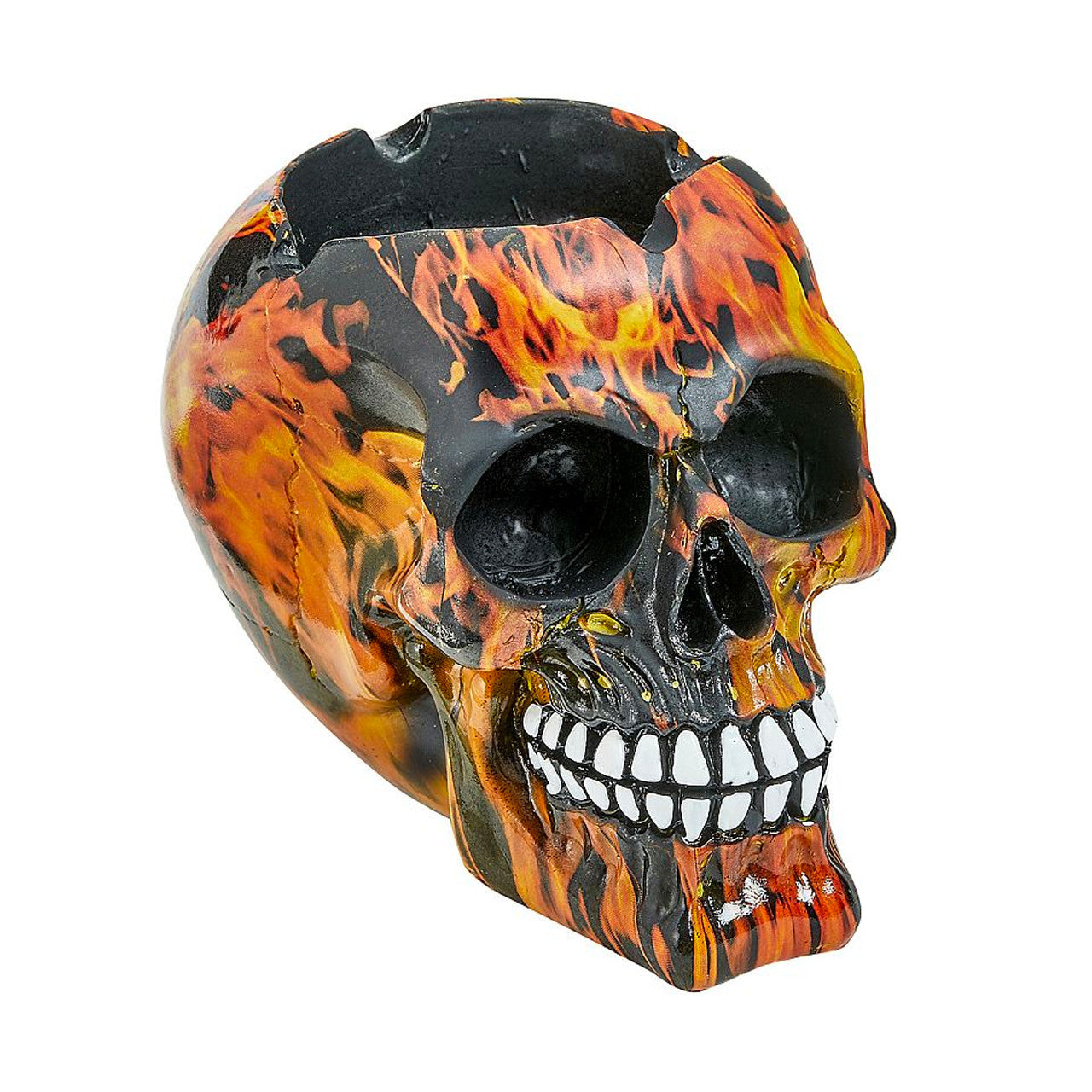 Ashtray Large Flame Skull Design