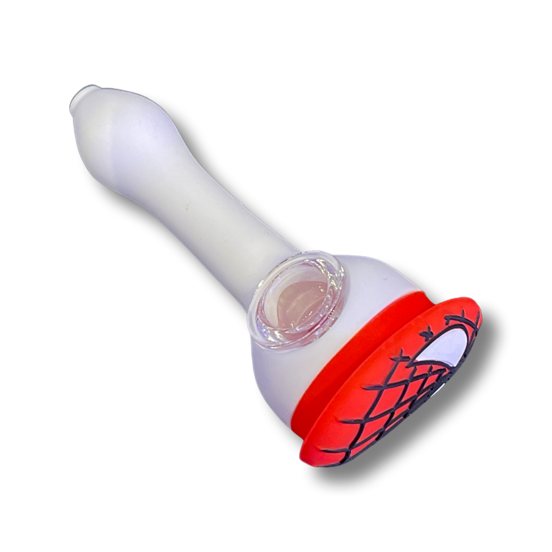 5" Silicone Spiderguy Hand Pipe - White