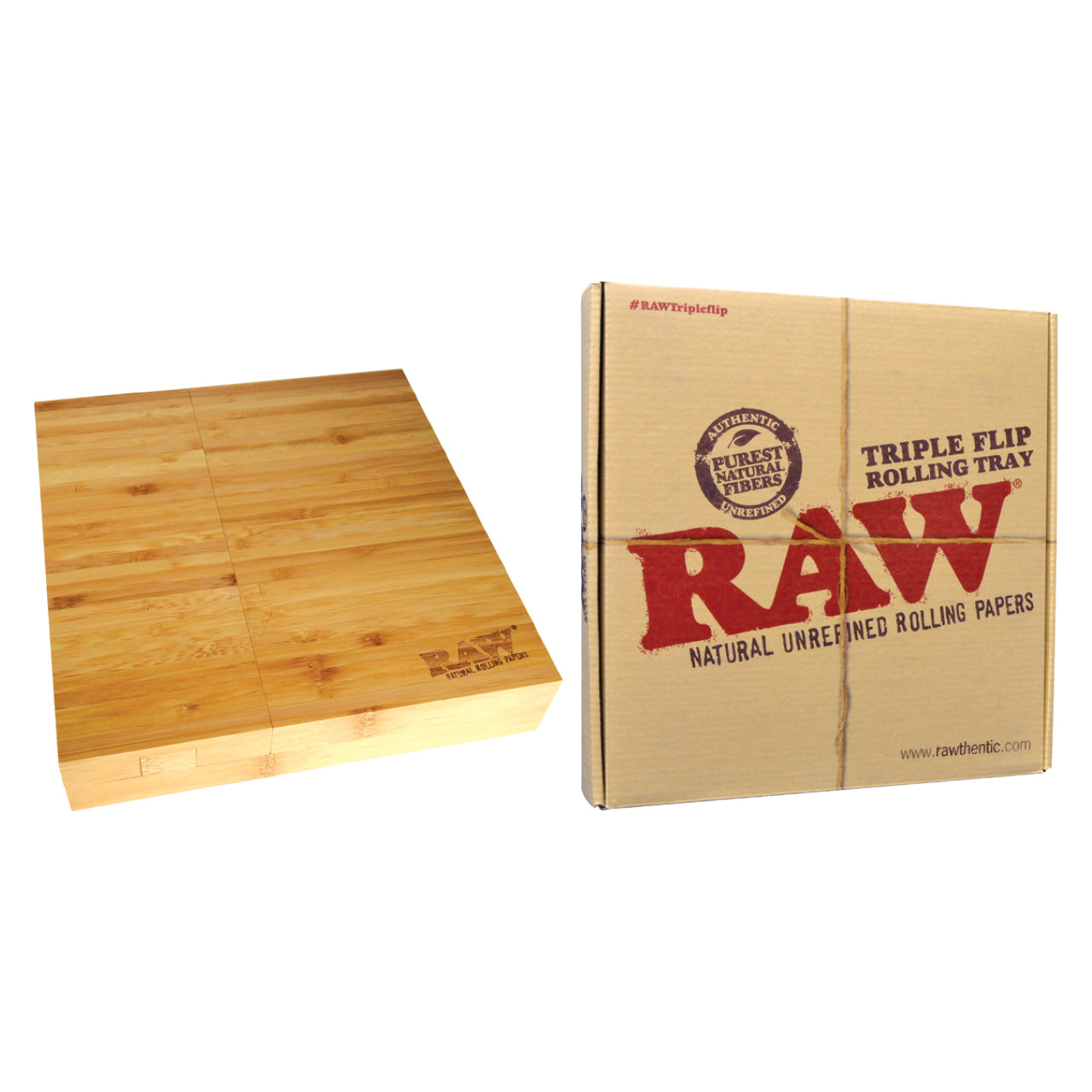 Raw Bamboo Rolling Tray Tripple Flip