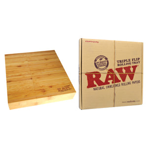 Raw Bamboo Rolling Tray Tripple Flip
