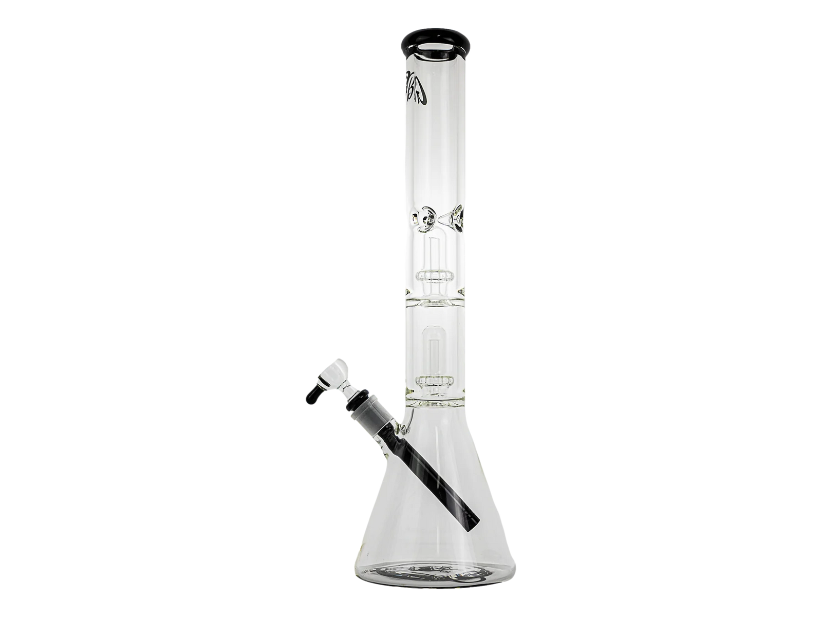 18" Green Bear 7mm Double UFO Beaker - Slime Blue