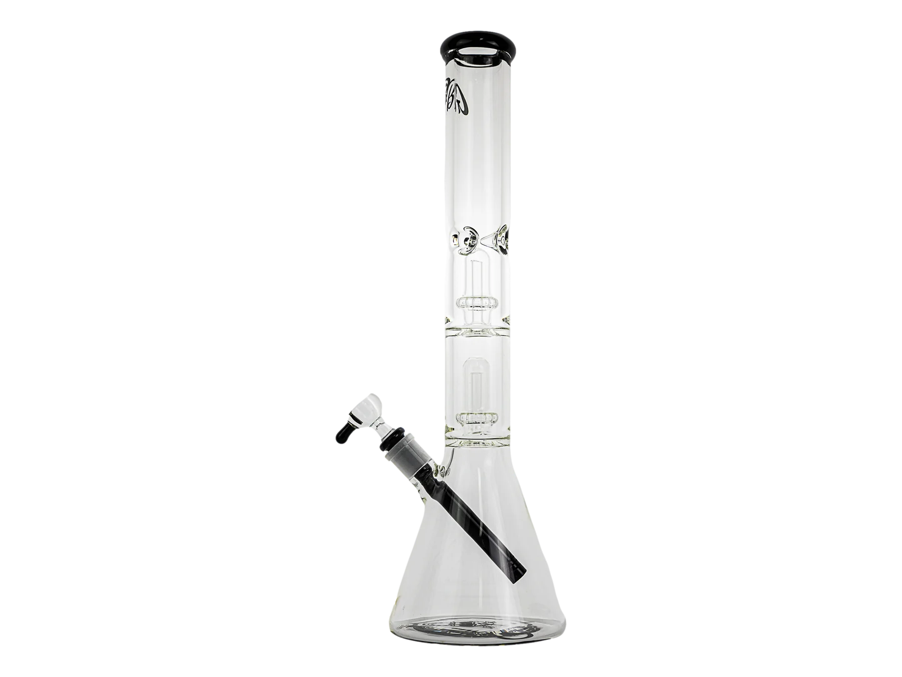18" Green Bear 7mm Double UFO Beaker - Slime Blue