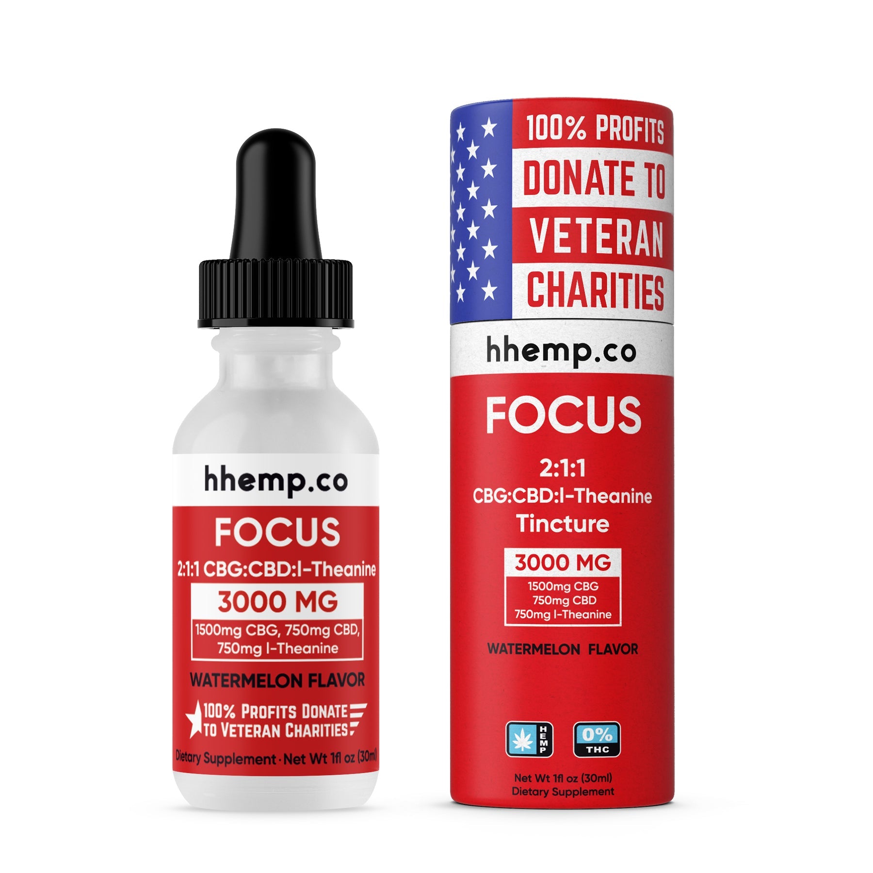 Hhemp.co 3,000mg CBG:CBD:l-Theanine Tincture Focus