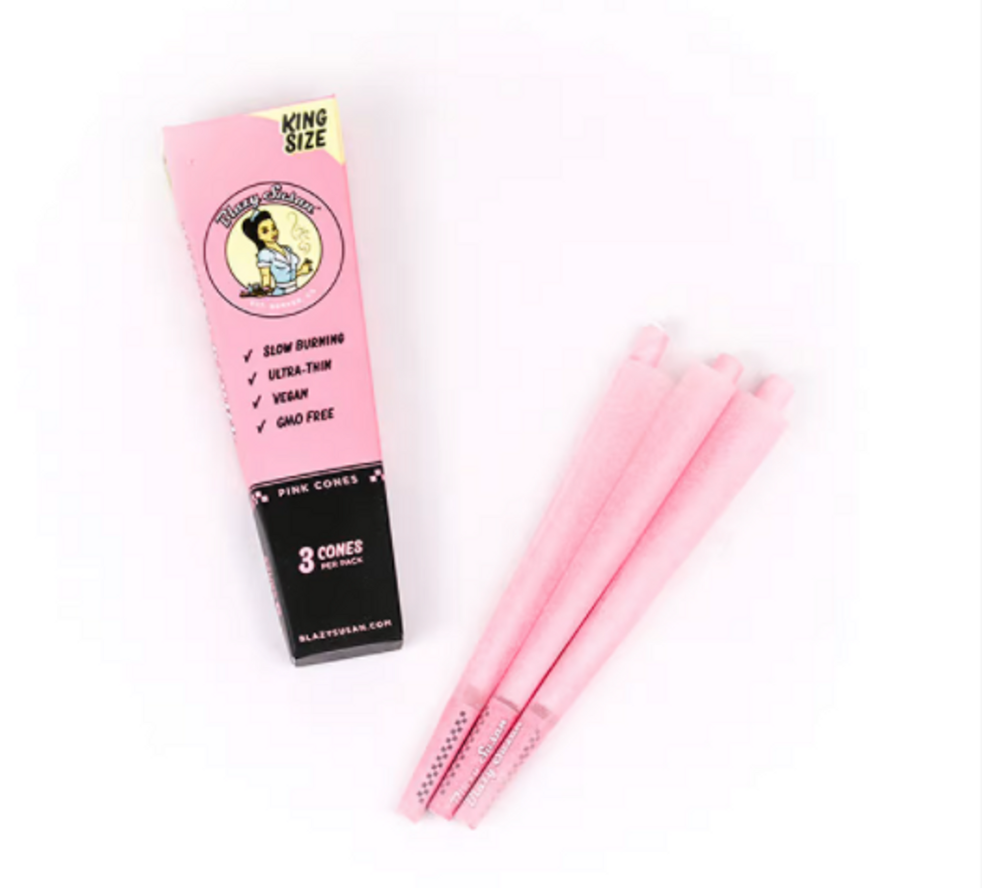 Blazy Susan Papers - Pink Cones King Size 3pk