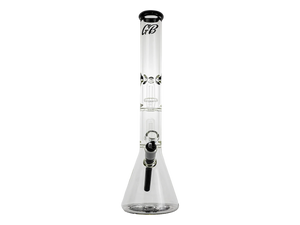 18" Green Bear 7mm Double UFO Beaker - Black