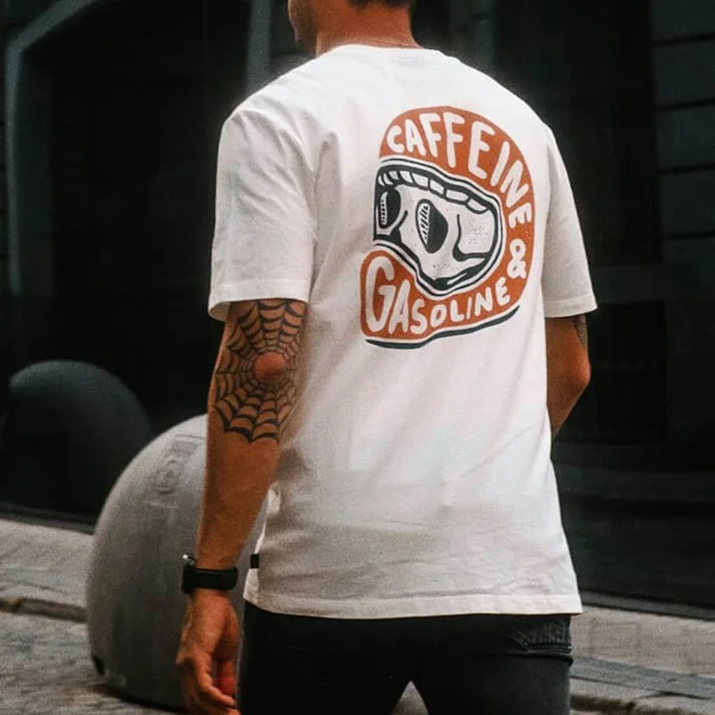 Caffeine & Gasoline Skull T-Shirt