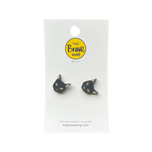 The Brave Wimp Earrings - Black Cat