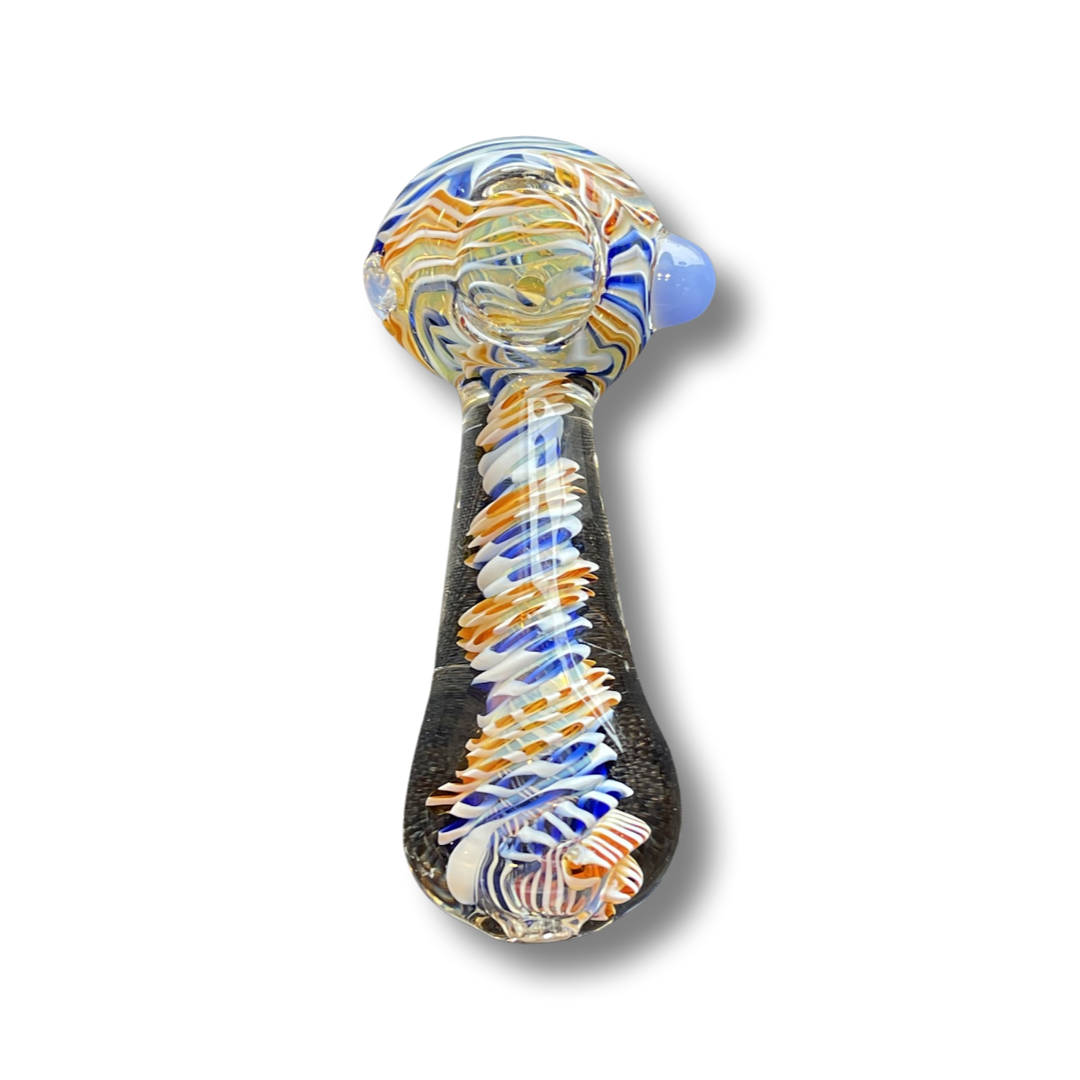 4" Thick Swirl Mix Hand Pipe - 5
