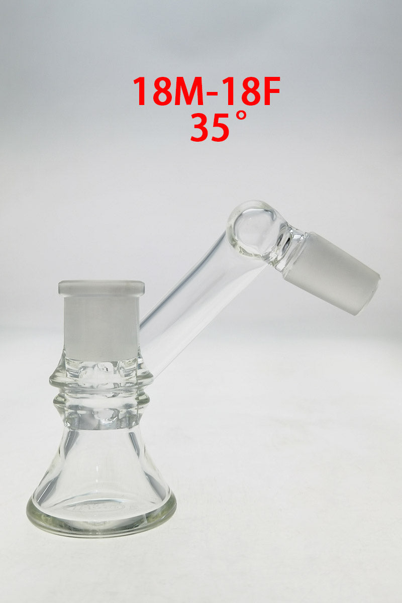 TAG - Non-Diffusing Ash Catcher (ONLINE ONLY) - (35 Degree) (18MM Male to 18MM Female) Wavy Laser Engraved Logo - Clear .05