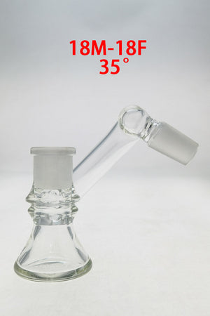 TAG - Non-Diffusing Ash Catcher (ONLINE ONLY) - (35 Degree) (18MM Male to 18MM Female) Wavy Laser Engraved Logo - Clear .05