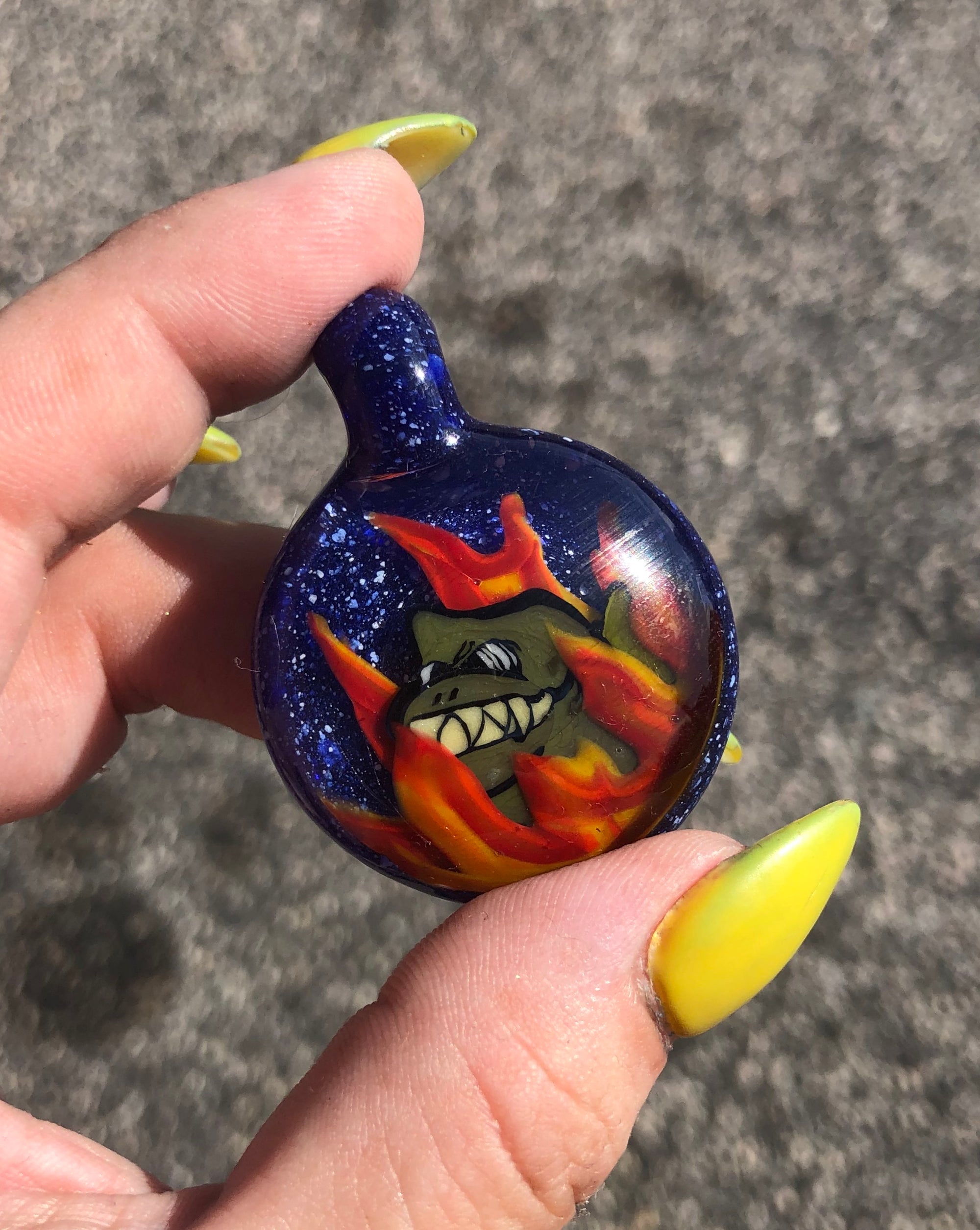 Grimm x Azul x Greg Wilson x Zac Desimone Godzilla in Flames Pendy #1