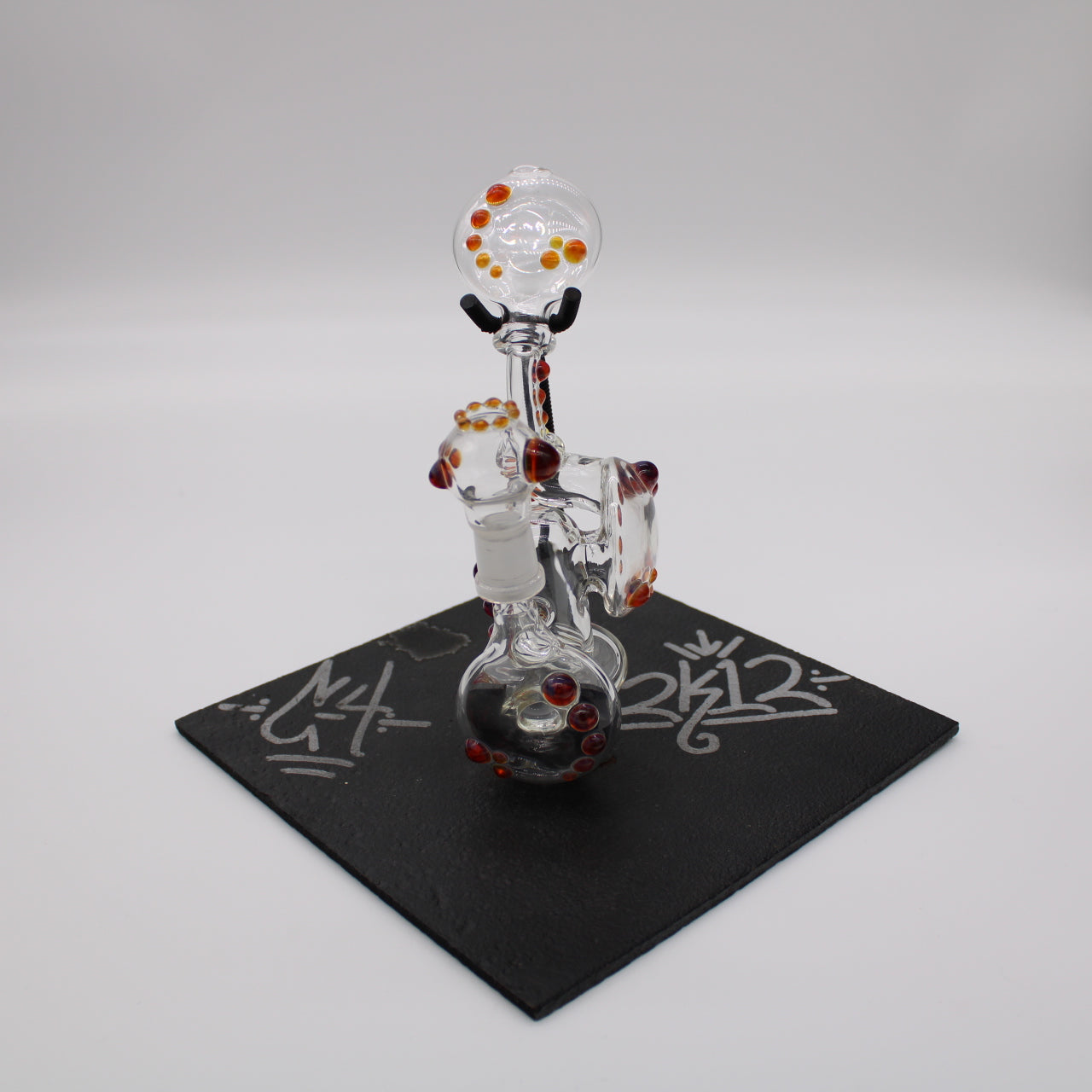 C4 Bubbler Amber Purple Dots