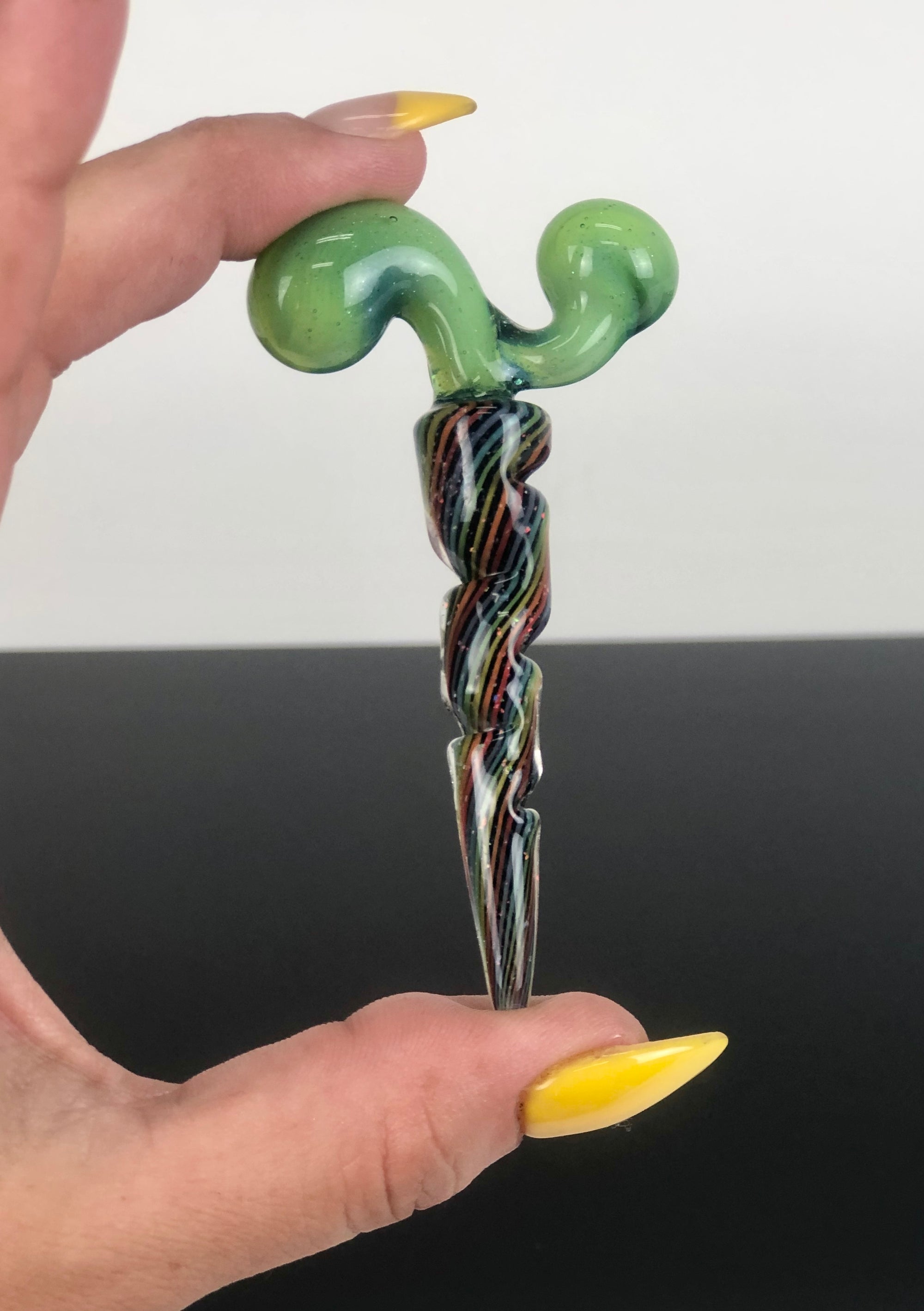 Kayla James Crushed Opal Rainbow Carrot Pendy