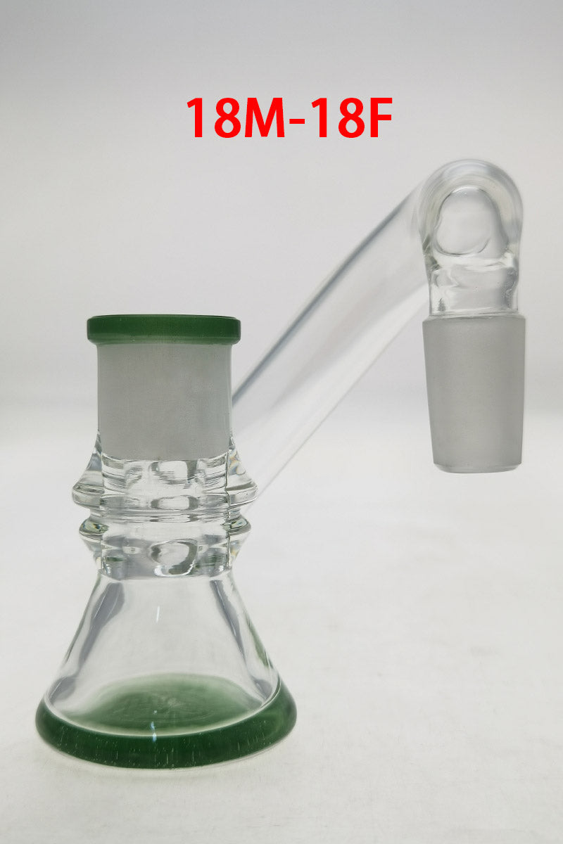 TAG - Non-Diffusing Ash Catcher (ONLINE ONLY) - (18MM Male to 18MM Female) Wavy Laser Engraved Logo - Green Stardust Accents .05