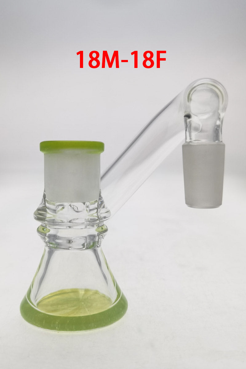 TAG - Non-Diffusing Ash Catcher (ONLINE ONLY) - (18MM Male to 18MM Female) Wavy Laser Engraved Logo - Kiwi Accents .05