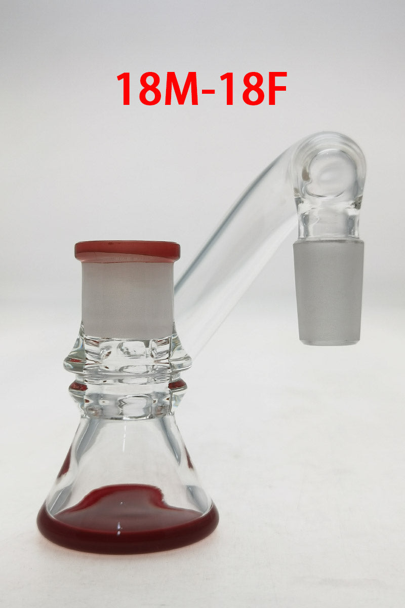 TAG - Non-Diffusing Ash Catcher (ONLINE ONLY) - (18MM Male to 18MM Female) Wavy Laser Engraved Logo - Red Accents .05