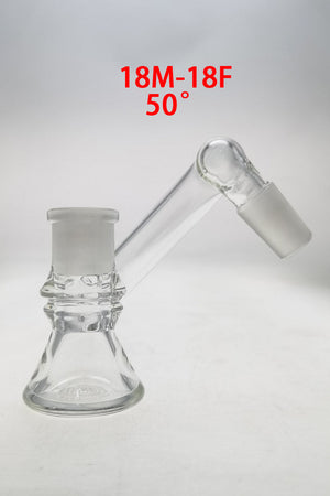TAG - Non-Diffusing Ash Catcher (ONLINE ONLY) - (50 Degree) (18MM Male to 18MM Female) Wavy Laser Engraved Logo - Clear .05
