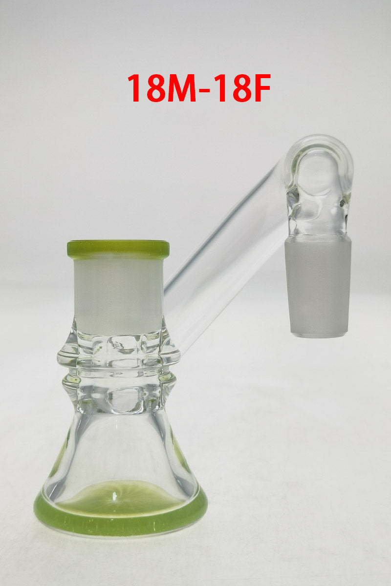 TAG - Non-Diffusing Ash Catcher (ONLINE ONLY) - (18MM Male to 18MM Female) Wavy Laser Engraved Logo - Kiwi Base w/Sunset Slyme Joint Rim .05