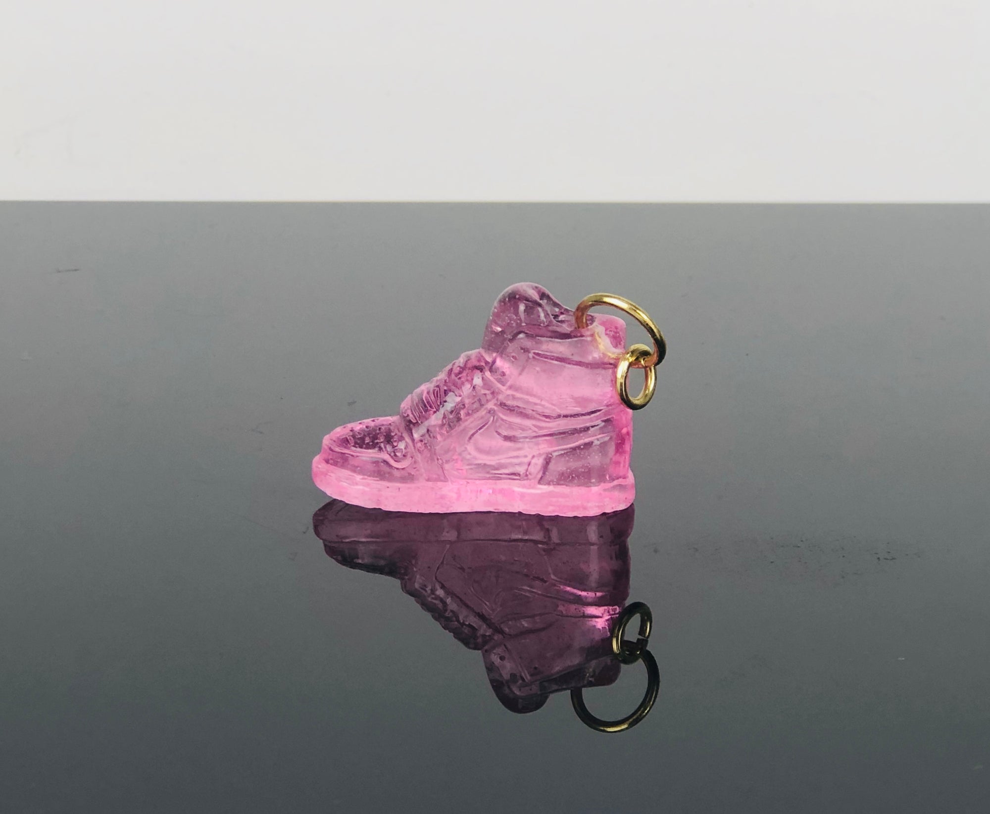 Moge Pink Hand Carved Shoe Pendant