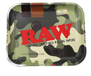 Raw Metal Rolling Tray Large - Camo