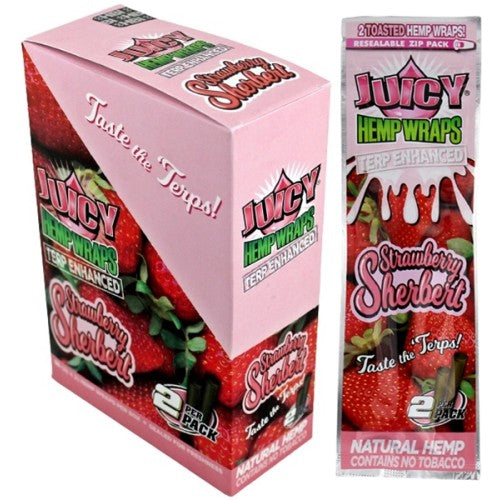 Juicy Jay's Terp Enhanced Hemp Wraps 2pk - Strawberry Sherbert