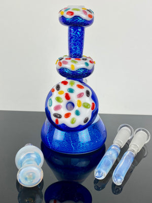 KGB Glass Donut Dichro Stack Rig Removable Downstem