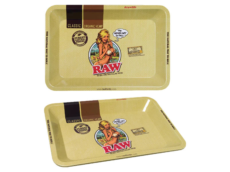 Raw Metal Rolling Tray Mini - Girl