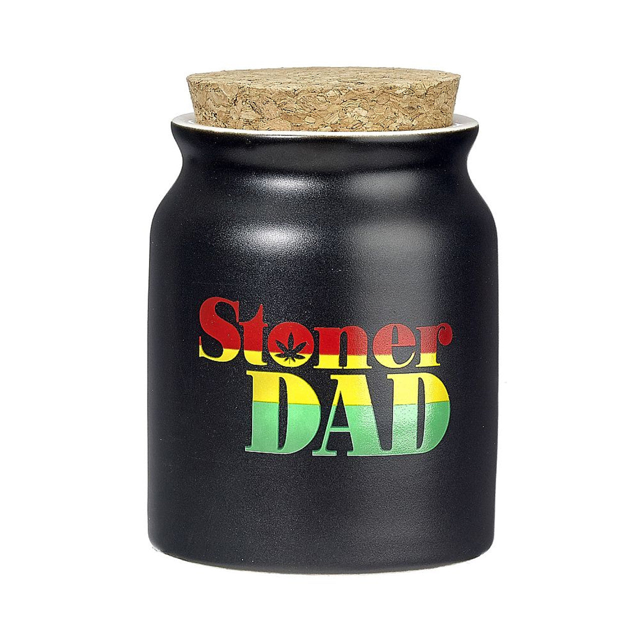 Roast & Toast Stash Jars - Stoner Dad Black with Rasta Letters