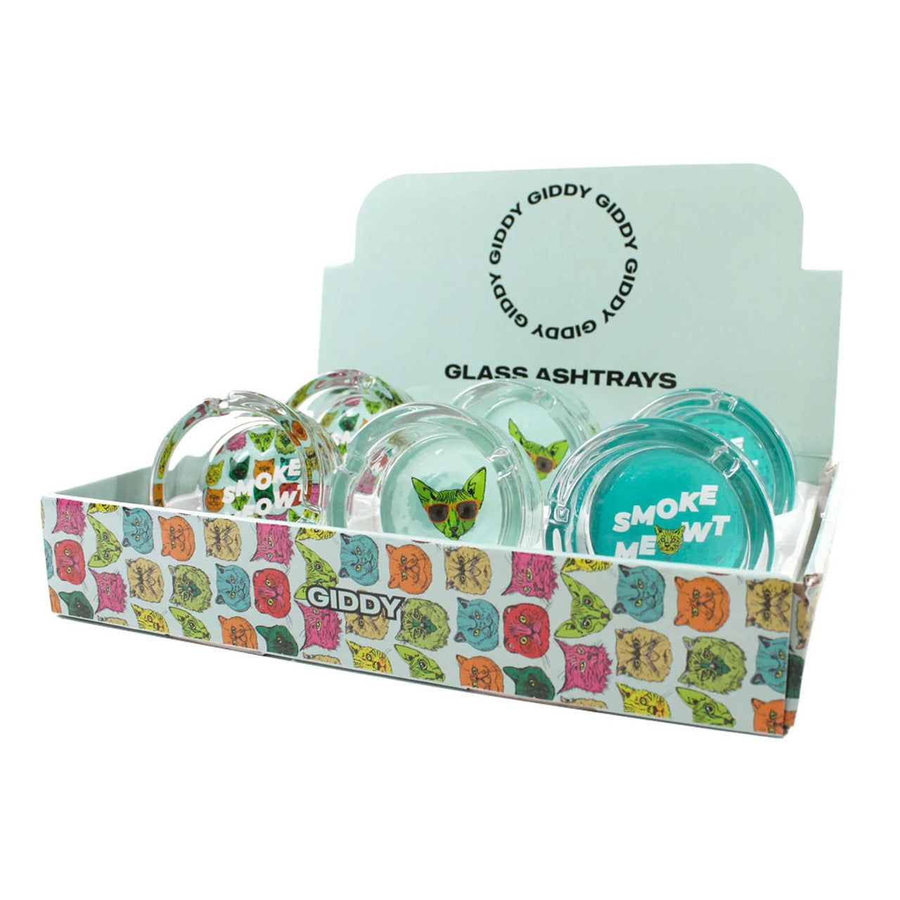 Giddy - 3" Glass Ashtrays - Smoke Meowt