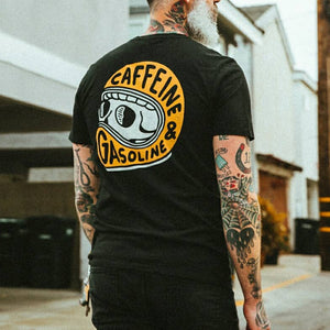 Caffeine & Gasoline Skull T-Shirt - Black / XX-Large