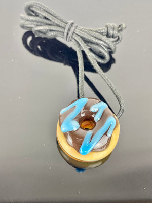 KGB Glass Micro Donut Pendant Chocolate Blueberry