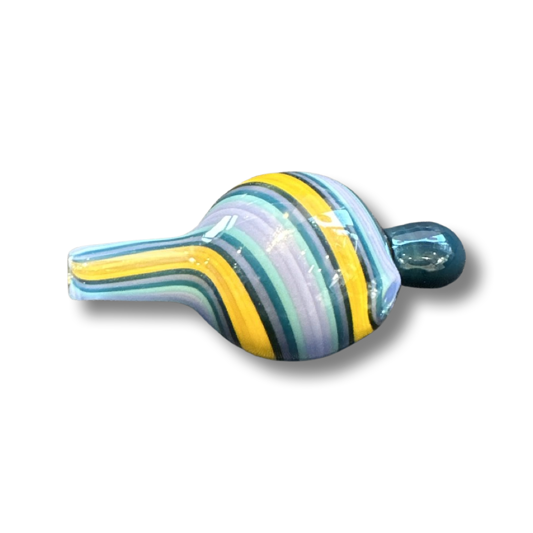 Spiral Bubble Cap HERBALGLASS - Yellow and Blue