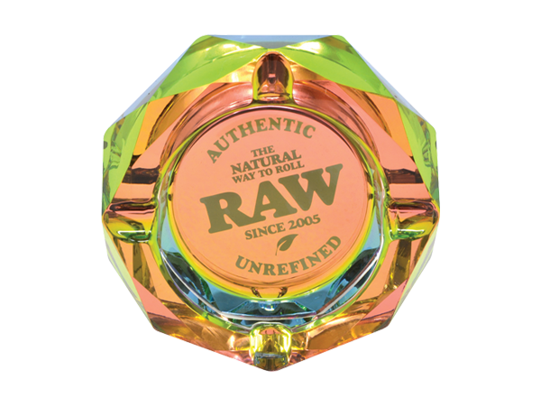RAW Round Glass Ashtray - Rainbow